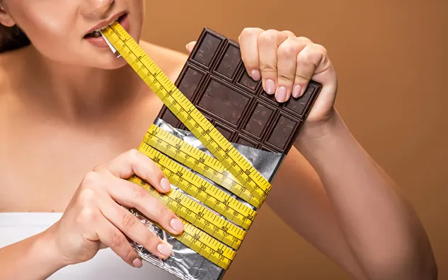 Imagem sobre chocolate e emagrecimento